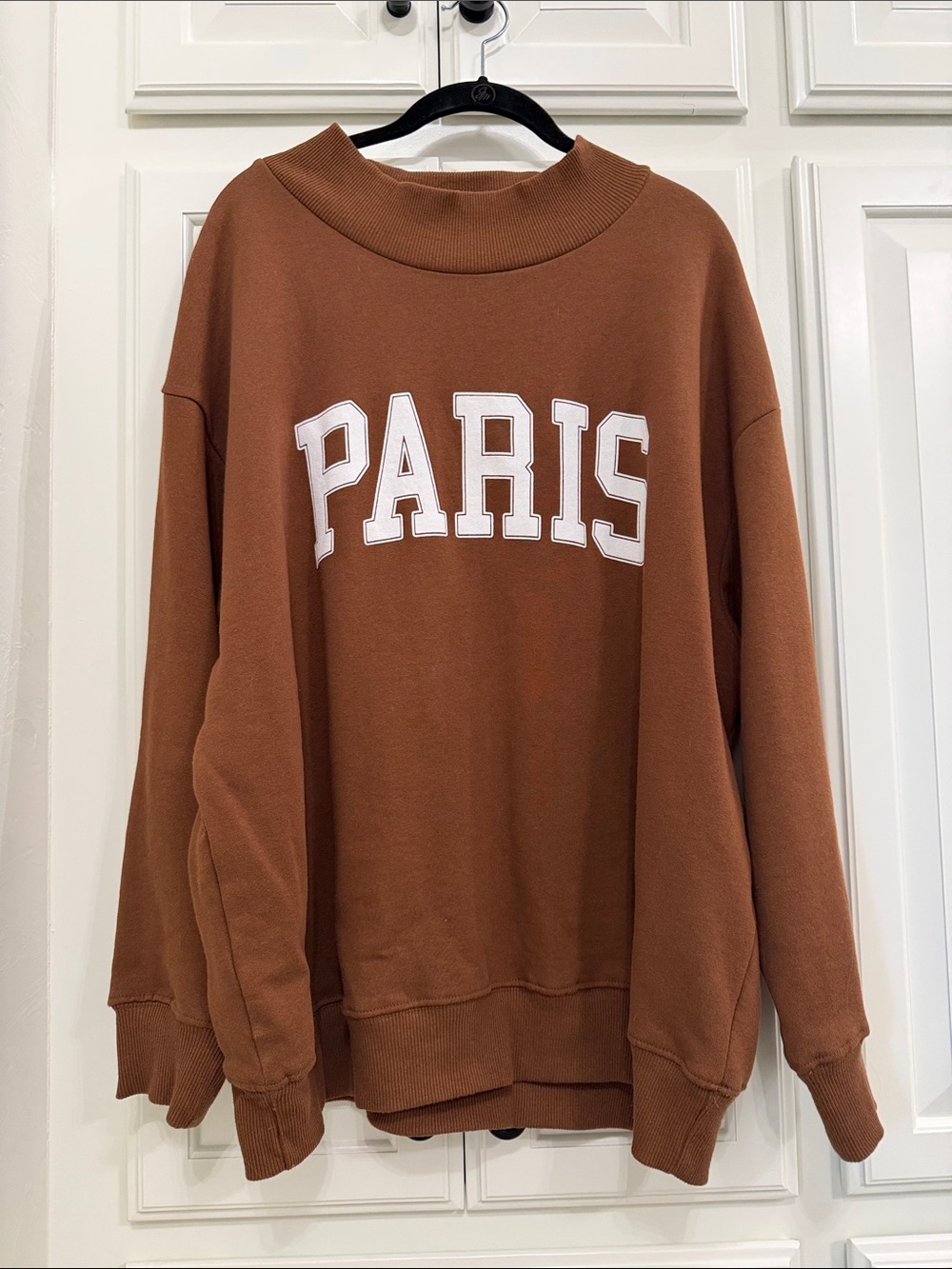 Anthropologie Brown 'PARIS' Crewneck Sweatshirt